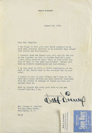 Lot #855 Walt Disney: Disney's fondly remembers his youth in Kansas City - Image 1