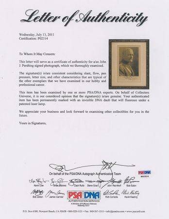 Lot #298 John J. Pershing Signed Photograph - Image 3