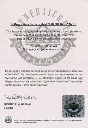 Lot #835 LeBron James Signed Photograph - Image 2