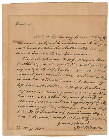 Lot #9 James Monroe: Mr. President & heads of