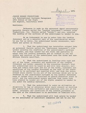 Lot #642 Steve McQueen Signed Document - Image 1