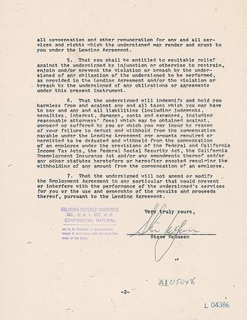 Lot #642 Steve McQueen Signed Document - Image 2