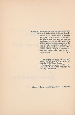 Lot #131 Martin Luther King, Jr: Signed first edition of Stride Toward Freedom?Dr. King's first book - Image 2