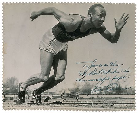 Lot #814 Jesse Owens Signed Photograph and Typed Letter Signed - Image 1