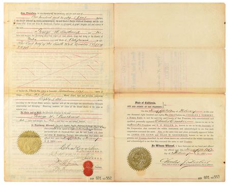 Lot #136 Charles Crocker Signed Document - Image 1
