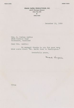 Lot #660 Frank Capra: 