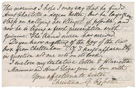 Lot #505 Christina Rossetti Handwritten Letter Signed - Image 2