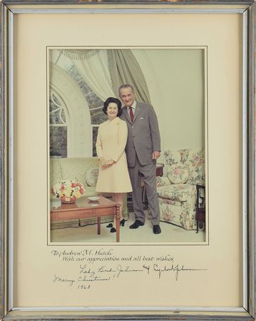 Lot #105 Lyndon and Lady Bird Johnson Signed Photograph - Image 1