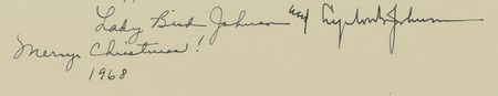 Lot #105 Lyndon and Lady Bird Johnson Signed Photograph - Image 2