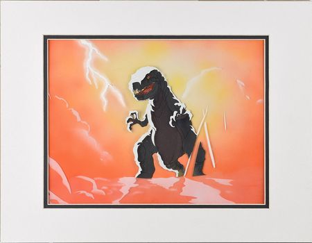 Lot #909 Tyrannosaurus rex production cels from The Plausible Impossible: Terrific T-Rex production cel used for Fantasia and the Disneyland TV show - Image 1