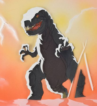 Lot #909 Tyrannosaurus rex production cels from The Plausible Impossible: Terrific T-Rex production cel used for Fantasia and the Disneyland TV show - Image 2