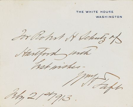 Lot #52 William H. Taft White House Card - Image 2