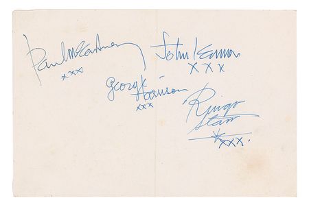 Lot #548 Beatles: Paul McCartney: Paul signs for his fellow Beatles - Image 1