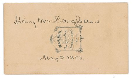 Lot #450 Henry Wadsworth Longfellow Signed Photograph - Image 1