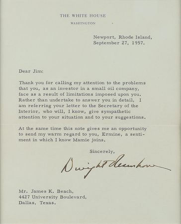 Lot #96 Dwight D. Eisenhower Typed Letter Signed - Image 2