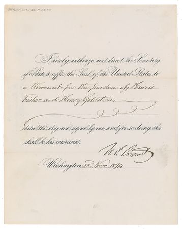 Lot #39 U. S. Grant Signed Document