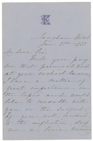 Lot #677 Laura Keene Handwritten Letter Signed - Image 1