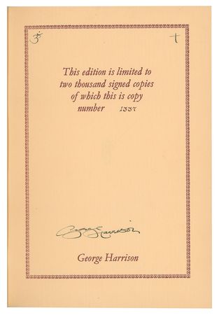 Lot #546 Beatles: George Harrison Book - Image 1