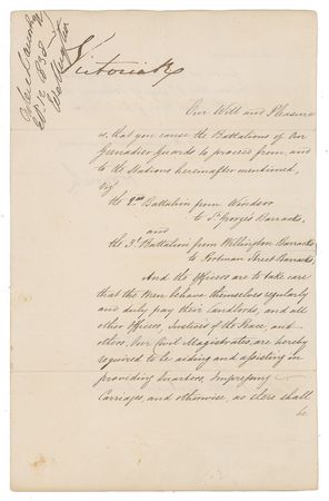 Lot #168 Queen Victoria and the Duke of Wellington Signed Document - Image 1