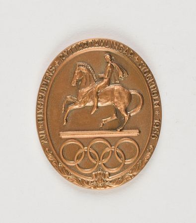 Lot #3057  Stockholm 1956 Summer Olympics Bronze Participation Medal with Box - Image 1