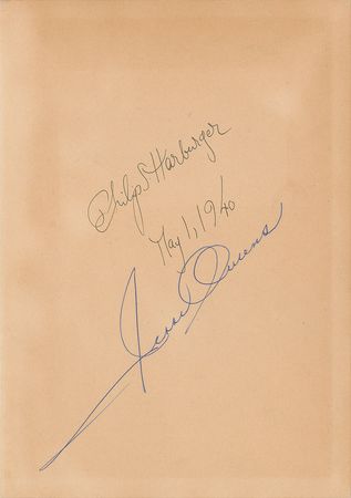 Lot #3037 Jesse Owens Signature