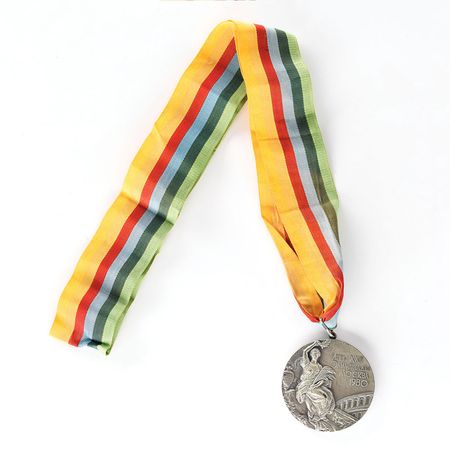 Lot #3099  Moscow 1980 Summer Olympics Silver Winner's Medal with Case and Pin - Image 4