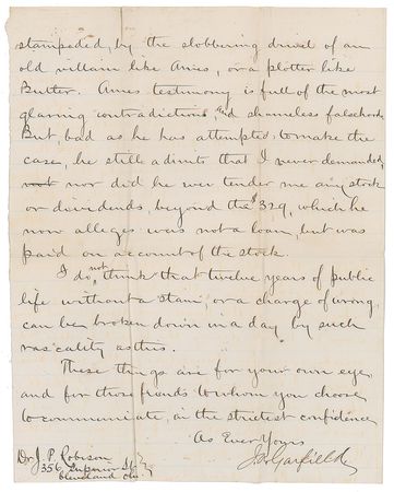 Lot #58 James A. Garfield: On the 