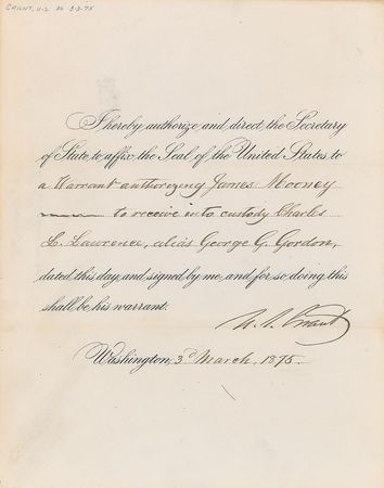 Lot #50 U. S. Grant Signed Document - Image 1