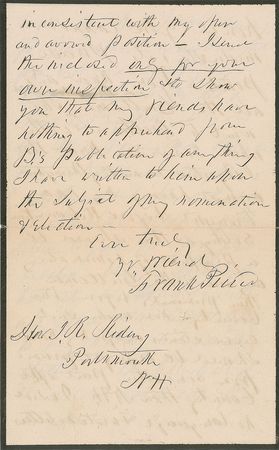 Lot #35 Franklin Pierce Handwritten Letter Signed - Image 3