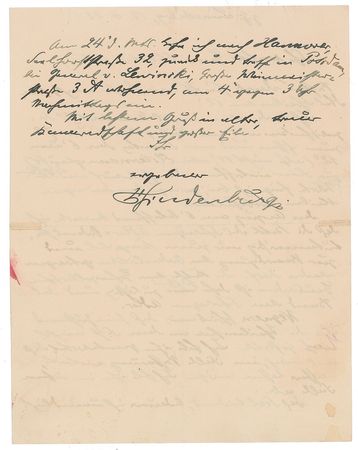 Lot #332 Paul von Hindenburg Handwritten Letter Signed - Image 2