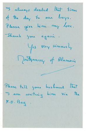 Lot #352 Montgomery of Alamein Handwritten Letter Signed - Image 1
