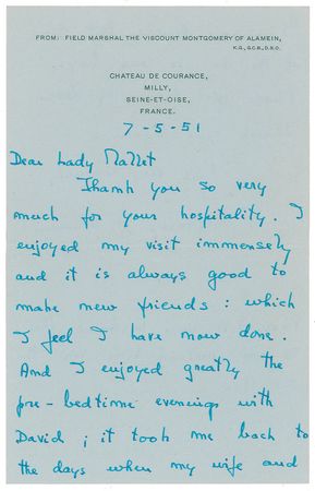 Lot #352 Montgomery of Alamein Handwritten Letter Signed - Image 2