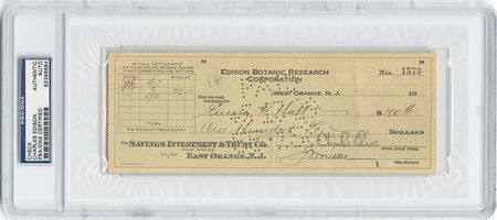 Lot #203 Thomas, Mina, and Charles Edison Checks - Image 2