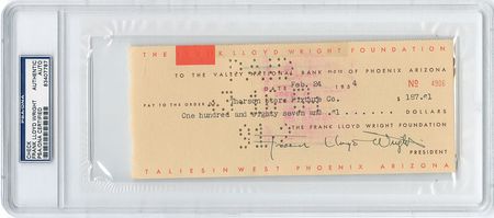 Lot #461 Frank Lloyd Wright Check - Image 1