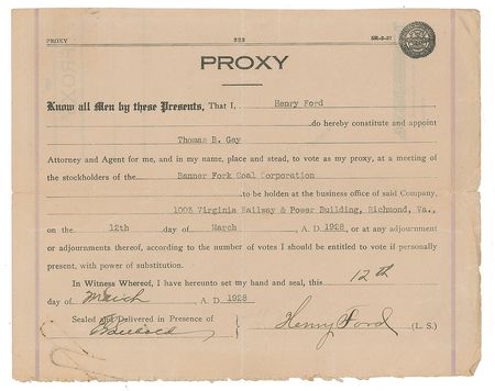 Lot #201 Henry Ford Signed Document - Image 1