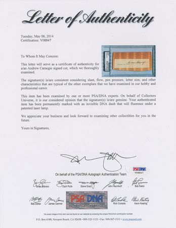 Lot #240 Andrew Carnegie Signature - Image 3