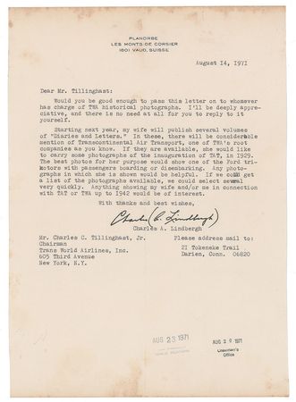 Lot #361 Charles Lindbergh: 