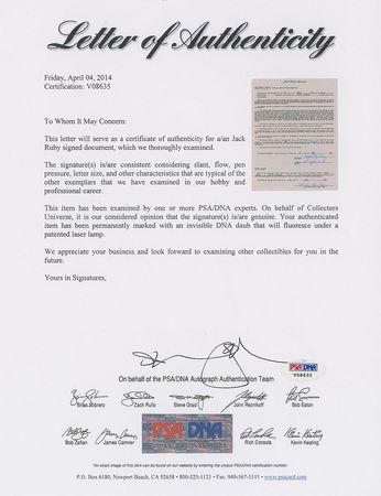 Lot #307 Jack Ruby: Ruby signs a saxophonist for his club - Image 2