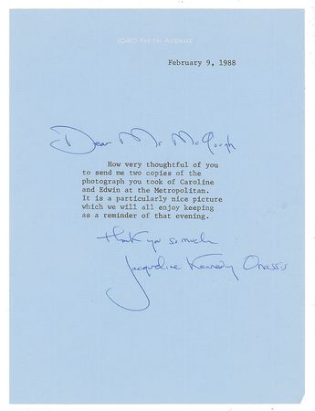 Lot #84 Jacqueline Kennedy Typed Letter Signed - Image 1