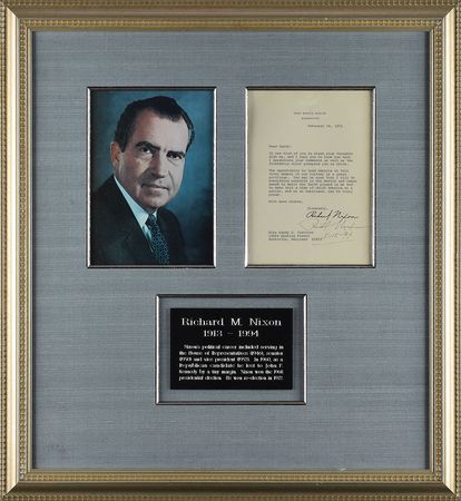 Lot #166 Richard Nixon Signature on Letter - Image 1