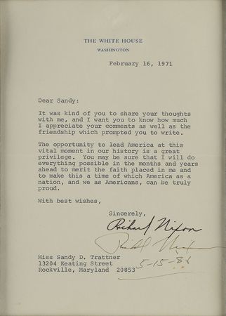 Lot #166 Richard Nixon Signature on Letter - Image 2