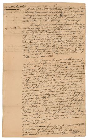 Lot #194 Jonathan Trumbull: Connecticut's governor responds to the 
