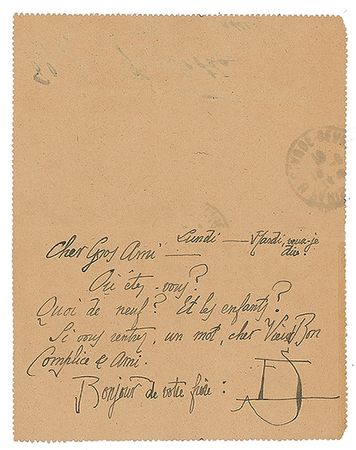 Lot #556 Erik Satie Handwritten Letter Signed - Image 1