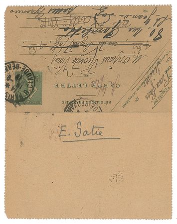 Lot #556 Erik Satie Handwritten Letter Signed - Image 2