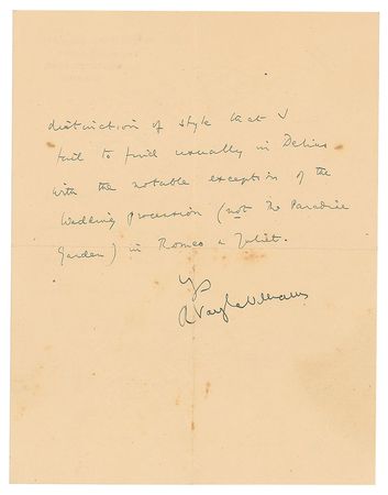 Lot #559 Ralph Vaughan Williams Handwritten Letter Signed - Image 2