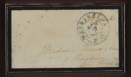 Lot #44 Abraham Lincoln: Rare free frank from President Lincoln to Mary Todd's New York hatmaker - Image 2