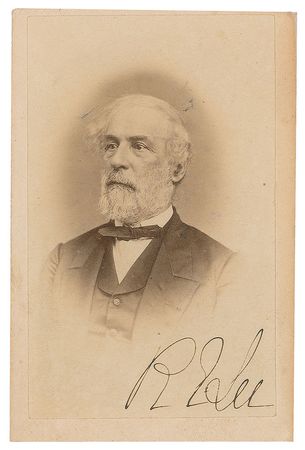 Lot #330 Robert E. Lee: Rare signed portrait of the Confederate general - Image 1