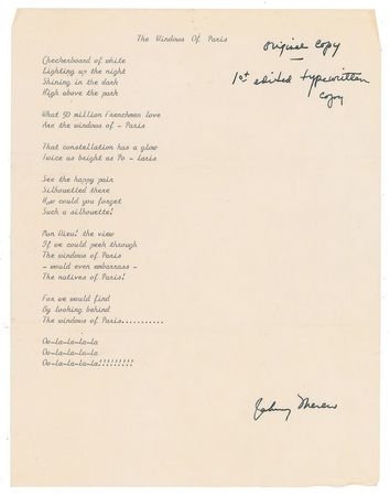 Lot #626 Johnny Mercer Signed Note and Typed Letter Signed - Image 2