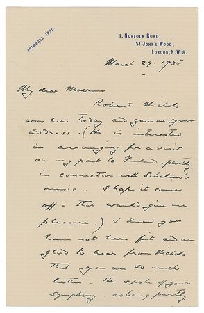 Lot #595 Hamilton Harty Handwritten Letters Signed - Image 1