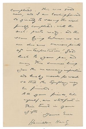 Lot #595 Hamilton Harty Handwritten Letters Signed - Image 2